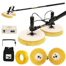 2 in 1 Photovoltaic Panel Cleaning Machine with Battery Pack, 65cm Double Rotating Brush Head, Alloy Telescopic Pole, 29 m Water Pipe, 9 m Power Cord, Solar Panel Cleaning Tools,550cm