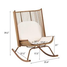 Christopher Knight Home Armont Outdoor Rocking Chair Set of 2, High Back PE Rattan Wicker Rocker with Metal Frame, Rocking Chair with Cushion, Rocker with Ergonomic Design for Patio or Lounge, Brown