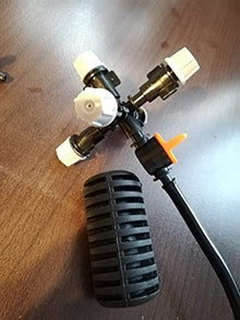 Hanging Misting Nozzle with Valve kit Cross Atomizing Nozzle Fog Water Sprayer Greenhouse Drip Irrigation 1 Set (Size : 6-Ways) (6)