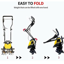 Electric Soil Scarifier, Handheld Garden Soil Tiller, 2400W Corded Foldable Soil Scarifier with 30M Power Extension Cord, Suitable for Lawn and Garden
