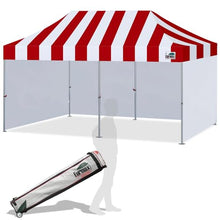 Eurmax USA Superior 10x20ft Pop-up Canopy Tent with 4 Side Walls,Stripe Red