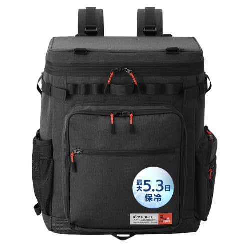 Hugel AGSC-R30C Aerogel Backpack Cooler Bag, 7.1 gal (30 L), Charcoal Gray, Iris Ohyama