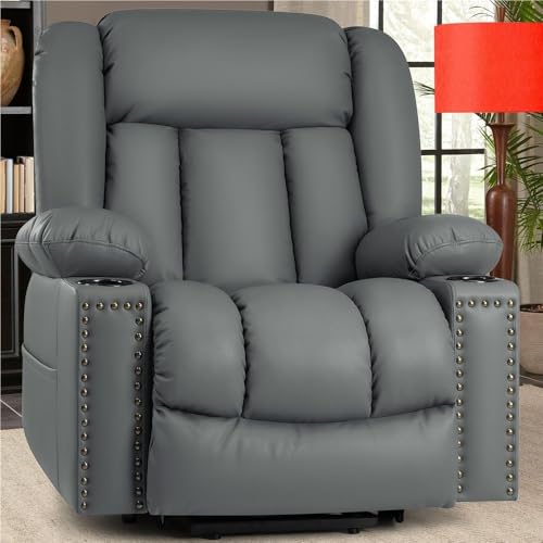 HTERWQEA Large Power Lift Recliner with Heat Massage & USB Ports