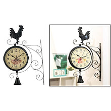 RJYYYDS Outdoor Garden Clock Weatherproof Retro Station Wall Double Sided with Outside Bracket 31x50cm Easy to Hang