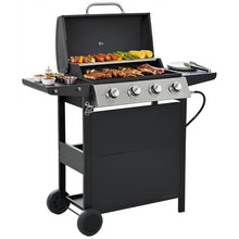 EUHOME 4-Burner Stainless Steel Gas Grill | 34,000 BTU Total Output & 421 sq.in Cooking Area | Powerful Even-Heat System for Large Family BBQs & Backyard Parties