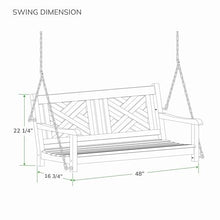 Cambridge Casual Maine Teak Porch Swing – Solid Wood Hanging Outdoor 2-Seater Swing Bench for Porch, Weather-Resistant & Durable