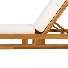 Christopher Knight Home Jossie Acacia Wood Chaise Lounge Chair Outdoor Set of 4, Adjustable Backrest Sun Lounger Recliner, Patio Outdoor Chaise Lounge with 4" Thick Water-Resistant Cushion,Teak+Cream