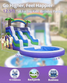 WELANDFUN 24.6ft PVC Commercial Inflatable Water Slide for Big Kids Adults