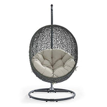 Modway Hide Outdoor Patio Swing Chair, Gray Beige