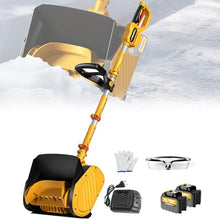 Electric Snow Thrower with 2x4.0Ah Batteries Cordless Snow Shovel 32ft Throw Distance for Patio/Driveway/Steps, LED Light & Auxiliary Handle
