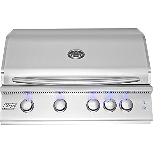 RCS Gas Grills 32 Premier Grill with Blue LED and Rear Burner - NG
