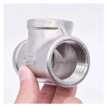 Monjule 1/8" 1/4" 3/8" 1/2" 3/4" 1" 2" 3" NPT Female Tee 3 Ways Splitter 201 304 316 Stainless Steel Pipe Fitting Connector Coupler(NPT SS304,3")