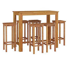 HKTMGDNG 7-Piece Acacia Wood Garden Bar Set