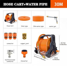Wall Mounted Water Pipe Bracket for Hose Reel Truck, Portable Hose Reel for Household Floor Flushing Hose Truck, Sprinkler Tool (Hose Cart+30m Pipe)