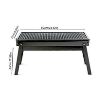 zxb-shop BBQ grill Portable Charcoal Grill Black Metal Foldable BBQ Grills Outdoor Cooking Charcoal Barbeque for Picnic, Camping, Patio Backyard Cooking - 23.62×8.66×12.99 inch Camping Grill