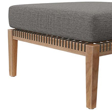 Modway Clearwater Outdoor Patio Teak Wood 4-Piece Sectional Sofa in Gray Graphite