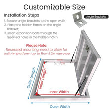 JYHHCYS Large Hidden Crawl Space Access Door, Heavy-Duty Steel Tiled Floor Hatch Entry Door Cover with Mounting Accessories, Outdoor Basement Cellar Door Cover Customizable Size(W 22 x L 39in)