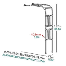 SDdPulse Metal Half Garden Arch, Rose Arch Half Side Wall Archway Trellis, Pergola Arbor Gazebo Weather Resistant, for Outdoor Backyard/Terrace/Balcony (Black 3.25x2.67x0.5m)