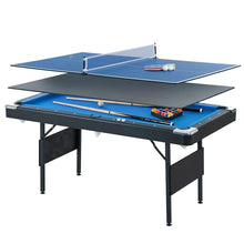 MRISN 3-in-1 Multi Game Table Pool Billiard Table Tennis Black+Blue