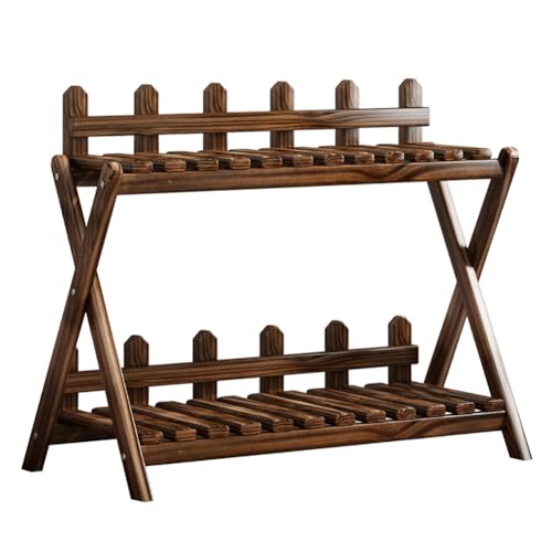 TT-YEL 2-Layer Wooden Plant Stand, Indoor Plant Stand, Suitable for Different Flower Pots, Flower Stool, Home Accessories, Suitable for Home, Office, Cafe,68cm(a)