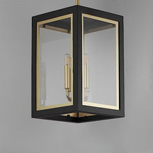 Maxim Lighting Neoclass 4-Light Outdoor Pendant | Black/Gold Finish | Clear Glass Shade | Contemporary Outdoor Pendant for Porches and Entryways | Adjustable Cord Suspension | 30058CLBKGLD