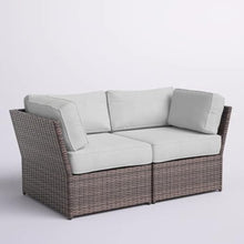 callmego Fully Assembled Outdoor Wicker Loveseat with Plush Cushions – Weather-Resistant Patio Seating for Deck or Garden