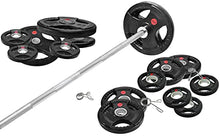Signature Fitness Olympic Weight Plates & Barbell Set 325LB with Barbell