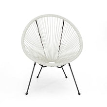Christopher Knight Home Outdoor Hammock Weave Chair with Steel Frame (Set of 4) - White and Black Finish
