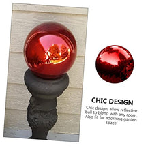 LUOESVTEN Garden Gazing Ball,Ornament Hollow Ball Mirror Finish Garden Ball,Gazing Balls, Garden Reflective Ball Stainless Steel Metal Grape Ball(Red,480mm)