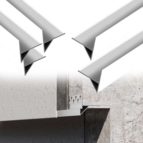 GFLPSQIA Eagle's Beak Diverter Strip, Aluminum Eaves Drip Line for Exterior Wall, Window Sill Edge Drip Protection & Decor Device, Prevents Rain Backflow(5 PCS,L 96IN)