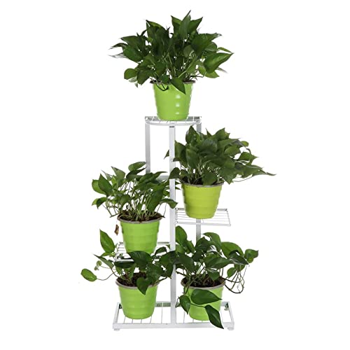 RWGOVLU Plant Stand 4/6 Layers Iron Shelf For Flower Stand Shelves Plant Stand Flower Pot Holders For Balcony Living Room Garden Outdoor Dekoration Indoor Plant Stands ( Color :