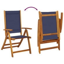 FMPGJLYH 8-Piece Folding Garden Chair Set, Outdoor Acacia Wood Patio Seating, Adjustable Backrest Dining Chairs, Foldable Terrace Furniture for Balcony, Garden, Backyard