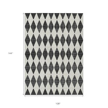 HomeRoots 9' X 12' Black Geometric Washable Non-Skid Indoor Outdoor Area Rug