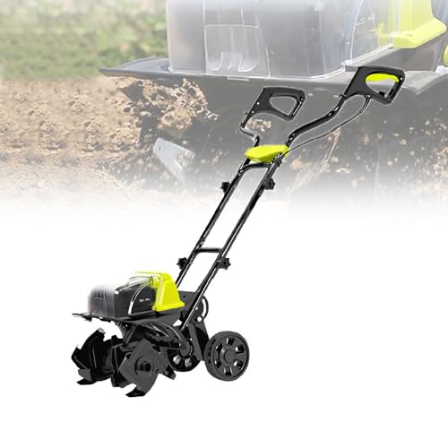 Cordless Hand Push Tiller, 180rpm Electric 40V Farm Scarifier with 2 Batteries, Cultivation Depth 180mm, Width 360mm, Cultivator for Garden, Farm, Orchard, Vegetable Patch