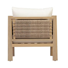 Merax Acacia Wood Patio Chair Set of 3 with Light Brown PE Wicker Woven Armrests & Beige Removable Cushions, Modern Rustic Outdoor Dining Chair for Patio Garden Balcony (Only Chairs)