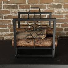 WXPWAMZ Small Firewood Rack With Handles, Indoor & Outdoor Log Holder, Wrought Iron Wood Stacker