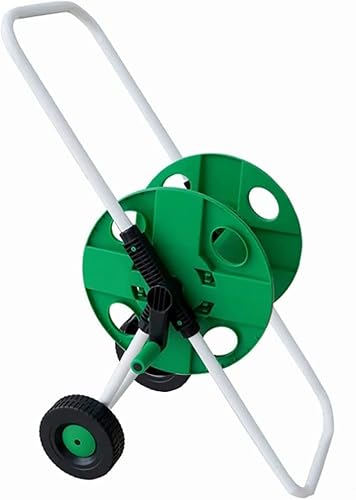 VIXARKO Portable Hose Pipe Reel，Garden Hose Reel Cart Holder-Outdoor Water Planting Metal Cart with 2 Wheels for Yard Lawn Farm Patio Holds 165 ft of 1/2 Inch Hose