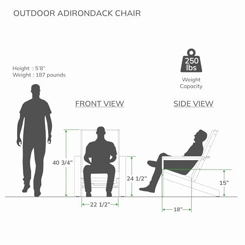 Cambridge Casual Napa Teak Wood Outdoor Adirondack Chair with Quick-Dry Cushion Natural Teak / Textiline Tan