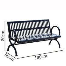 GAZOGJ Garden Benches Stainless Steel Backrest Outdoor Bench Multiperson Park Bench 1.5/1.8 Meters Patio Seating,One Color-Large