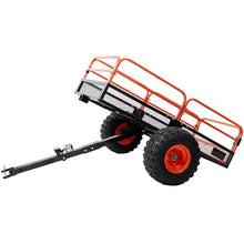 Heavy-Duty Tow-Behind Dump Cart 1500 Lbs Load Capacity, Solid Steel Bed Hauling Cart for ATV UTV Lawn Mower Tractor Yard Garden Farm