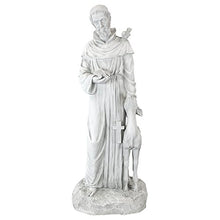 Design Toscano Francis of Assisi, Patron of Animals Religious Garden Decor Statue, 37 inches Tall, Cast Stone Resin, Antique Stone Finish