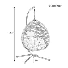 Merax Egg Hanging Chair with Stand, Indoor/Outdoor Swinging Wicker Hammock Chair for Patio, Garden, or Living Room
