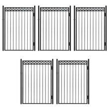 Fencer Wire Heavy Duty Flat Top X-Pattern Decorative Fence Gate 6FT x 4FT Black Pack of 5