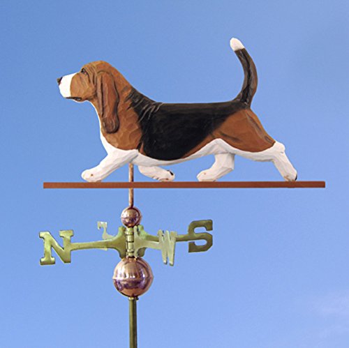Basset Hound Weathervane Hand Carved & Painted 22 Inch
