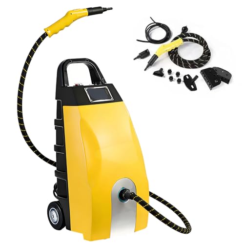 Portable High Pressure Steam Washer Jet Washer,Power Wash with Accessories and 3.5L Tank,for Patio and Car,Cleaning Drives,Vehicles,Garden,Grime,Grease Removal Yellow