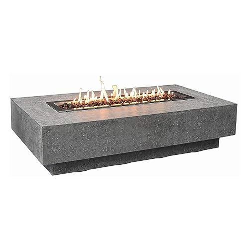 Elementi Hampton Natural Gas Fire Pit Table Cast Concrete 56 x 32-in