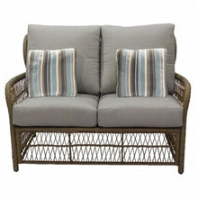 Four Seasons Courtyard Positano Wicker Loveseat Bench with 2 Accent Pillows