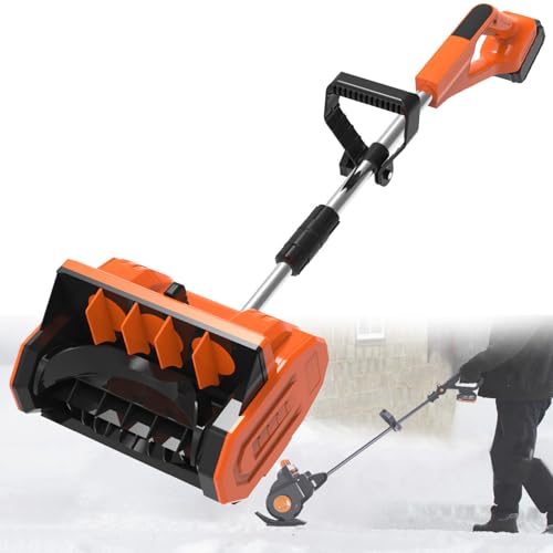 HYUIO Electric Snow Shovel/Snow Thrower,Cordless Handheld Electric Snow Blower,Cordless Snow Shovel,with Battery and Charger,Snow Blower Cordless,1Battery