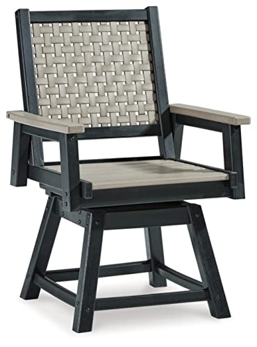 Signature Design by Ashley Mount Valley Swivel Chair 2 Count Light Brown & Black