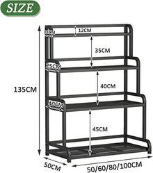 ZOCWJK Indoor Plant Stand Plant Stand Indoor 4 Tiered Flower Shelf Flower Bench Metal Iron Shelf for Large Plants,Black Flower Pot Holder for Outdoor Garden Balcony Living Room,A-80x40x102cm